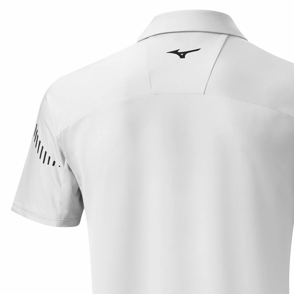 Mizuno Laser RB Polo Shirt - White Breathable knit