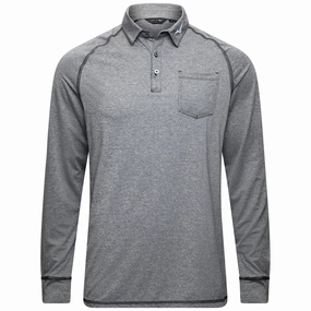 Easy Wear Look Mizuno Melange Longsleeve Polo Shirt - Black