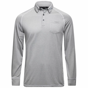 Active Layering Fashion Layer Mizuno Melange Longsleeve Polo Shirt - Grey