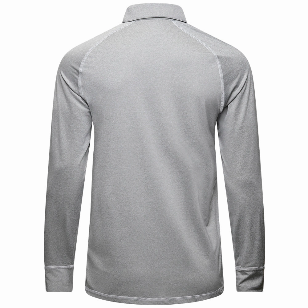 Casual Wearable Mizuno Melange Longsleeve Polo Shirt - Grey