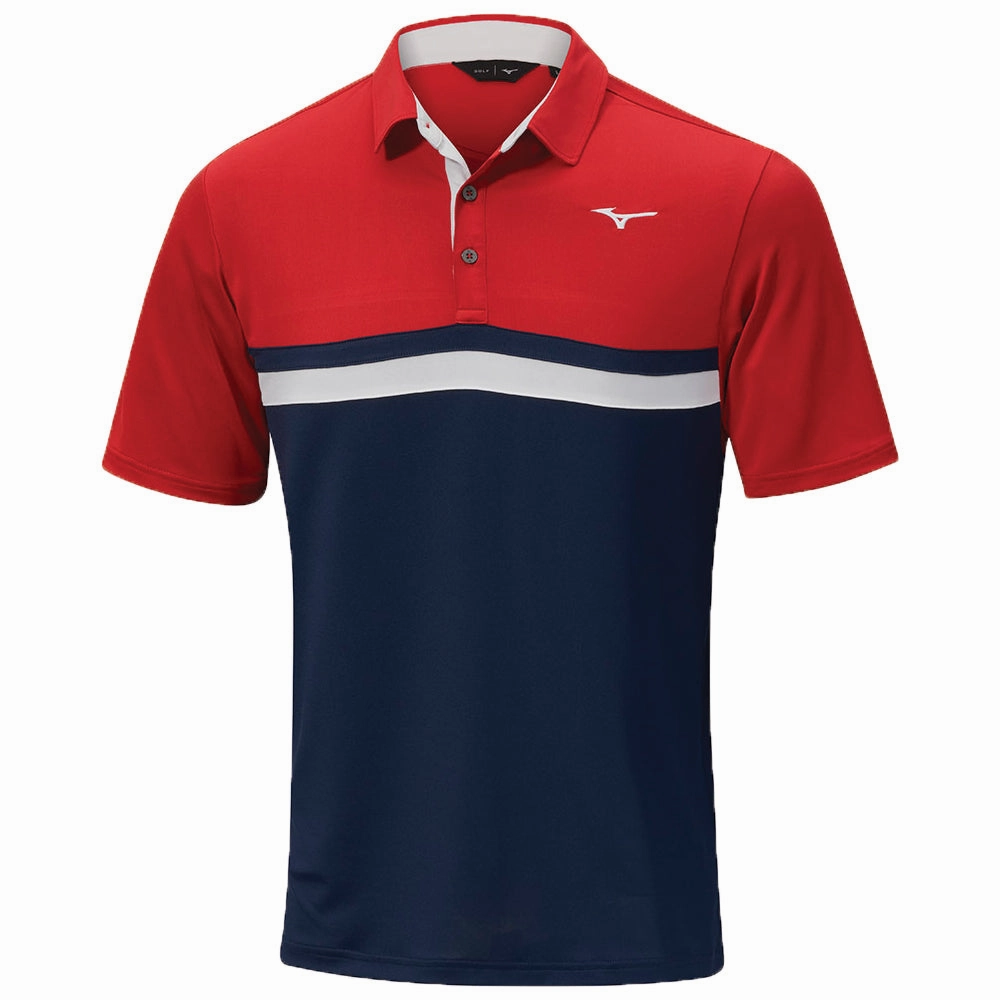 Active Comfort Wear Plus Size Mizuno Mizuno Quick Dry Horizon Polo Shirt - Red