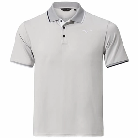 Quick Drying Mizuno Quick Dry Comp Plus Polo Shirt - Light Grey