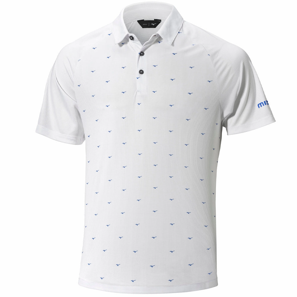 Taped Neckline Comfort and Breathable Mizuno RB Polo Shirt - White
