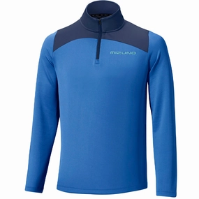 product skiing suitable agility tie dye Mizuno Tech 1/4 Zip Sweater - Dazzling Blue
