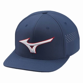 Mizuno Tour Flat Snapback Cap - Navy Daily Fit Outfit Finish