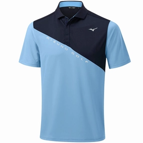 Outdoor Layer Relaxed Wear Mizuno Trace Polo Shirt - Air Blue