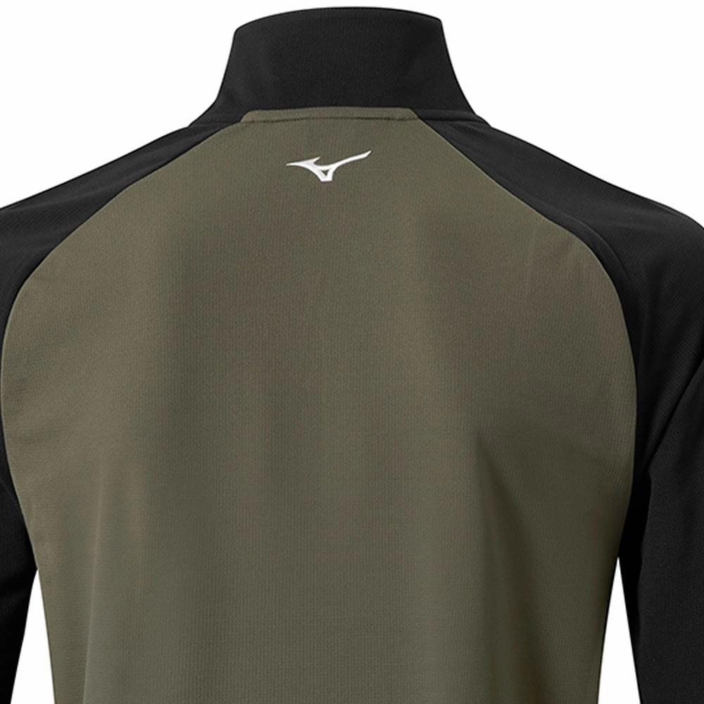 Modern Active Mizuno Winter Breeze Bloc 1/4 Zip Pullover - Olive