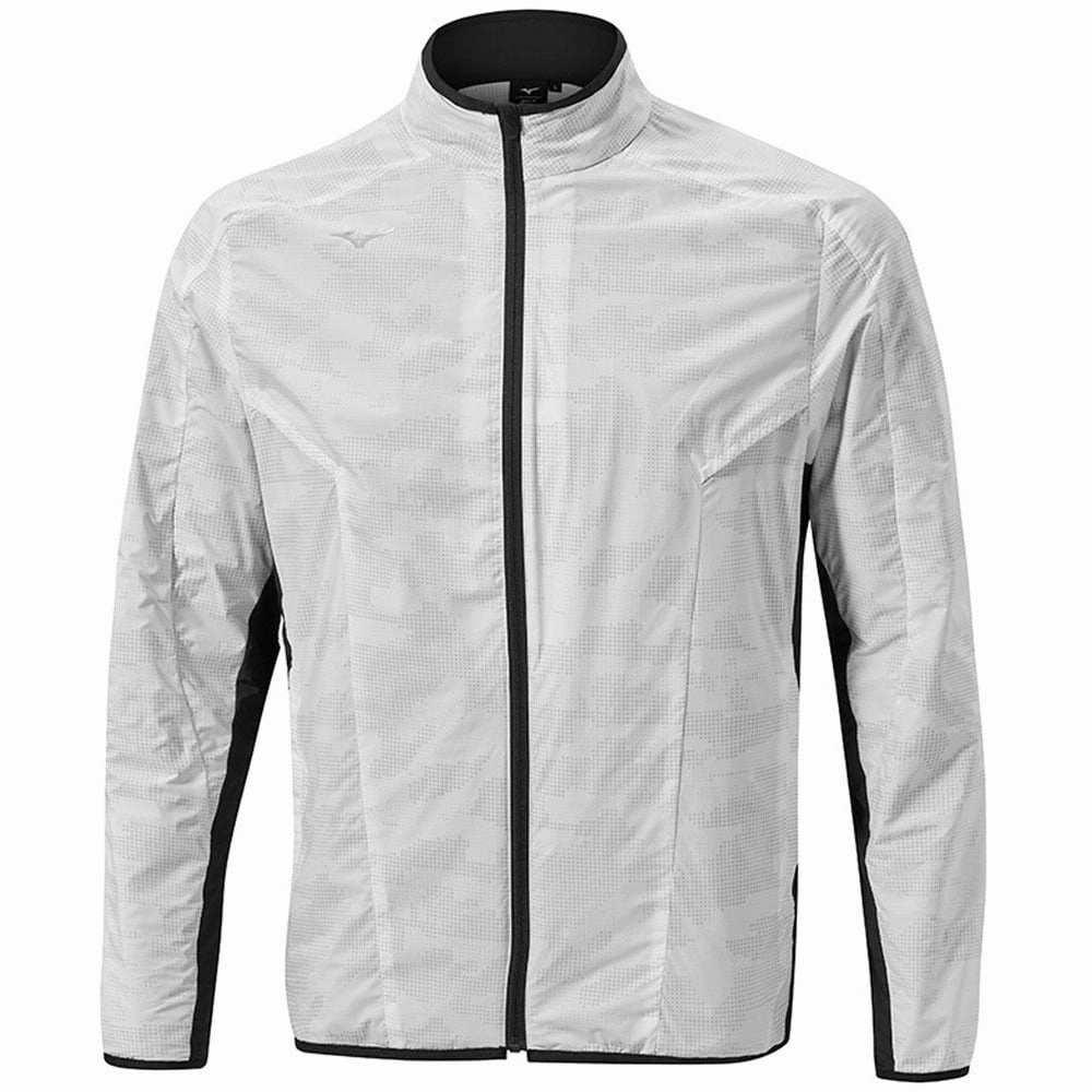 marbled Mizuno Winter Stretch Full Zip Jacket - White