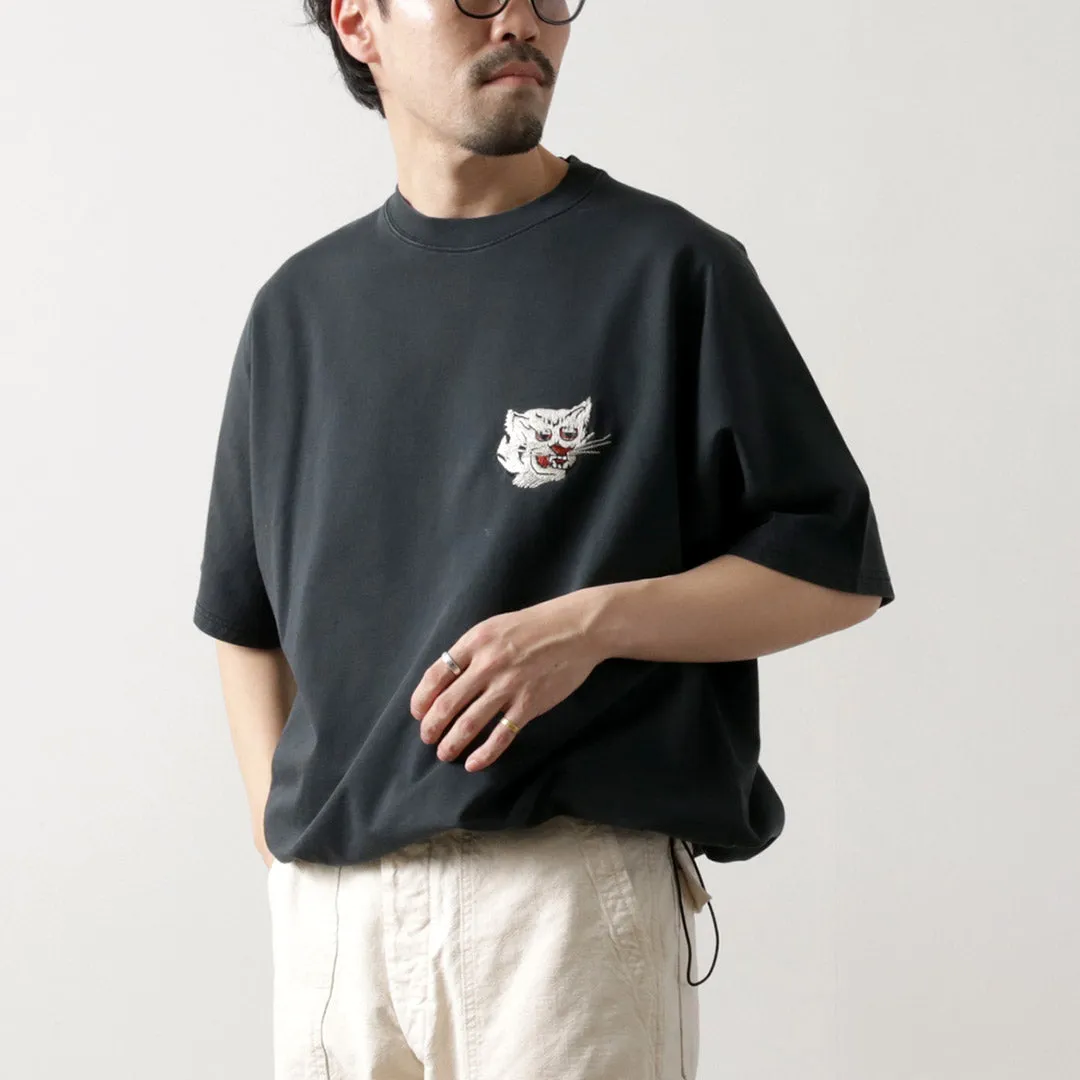 Streetwear REMI RELIEF / SP processed Shelly Piled Short Sleeve Crew T-Shirt (Tiger)