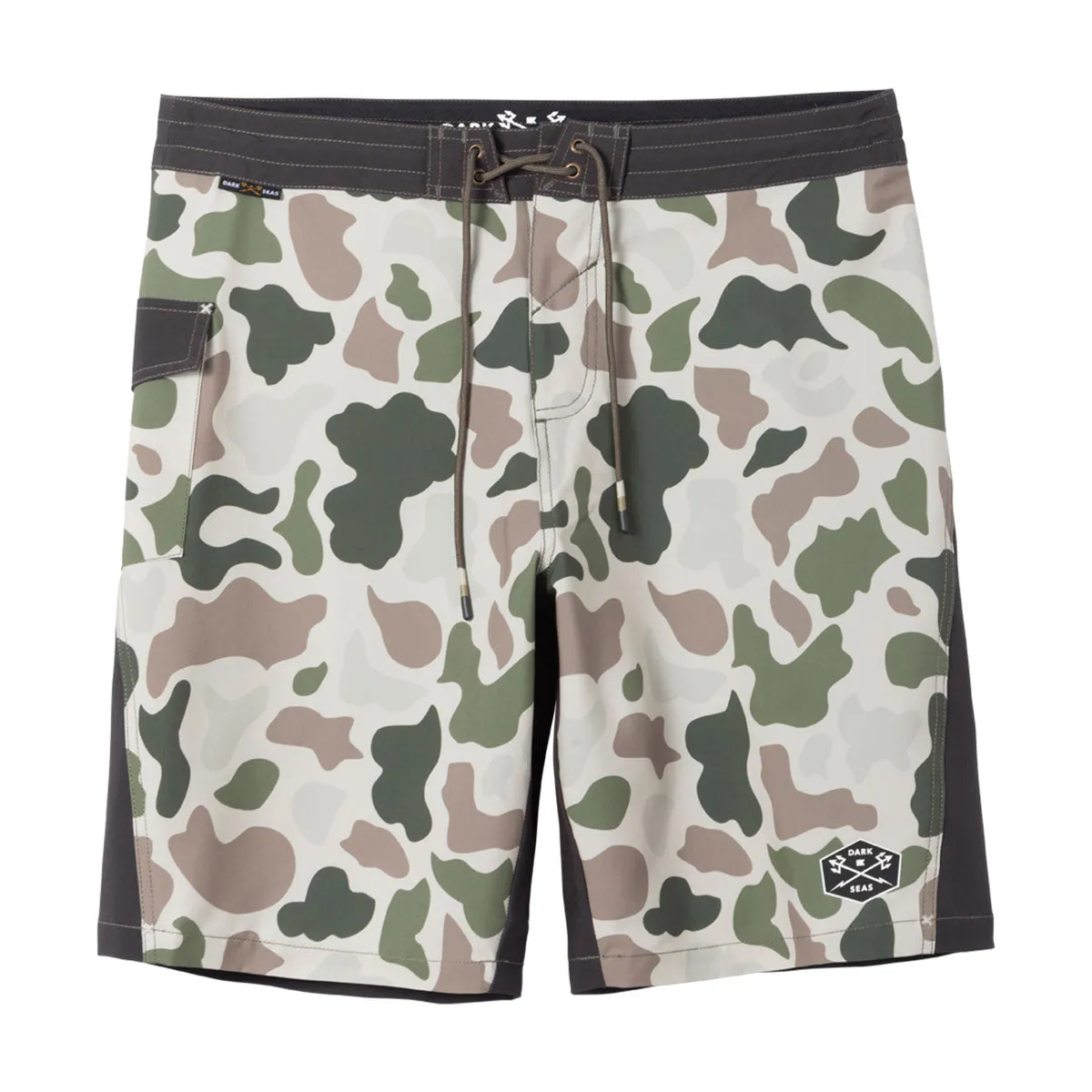 Dark Seas Deepwater Boardshorts - Camo/Black Ventilated Panels