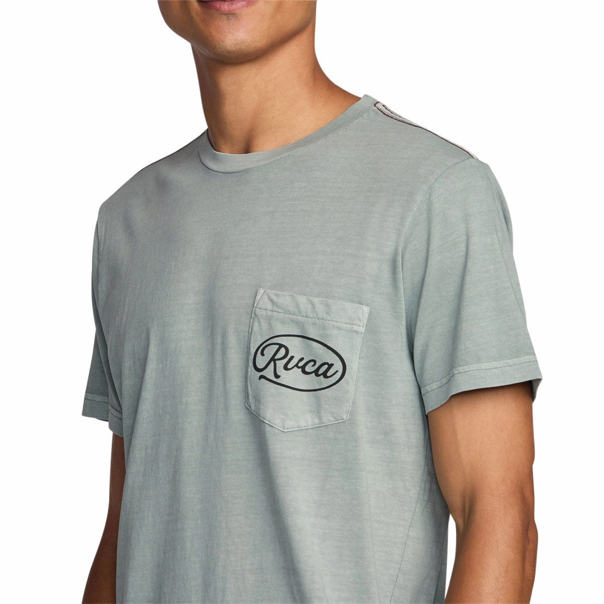 Sublimation Resistant Fabric RVCA Contact Scripts Pocket T-Shirt - Monument