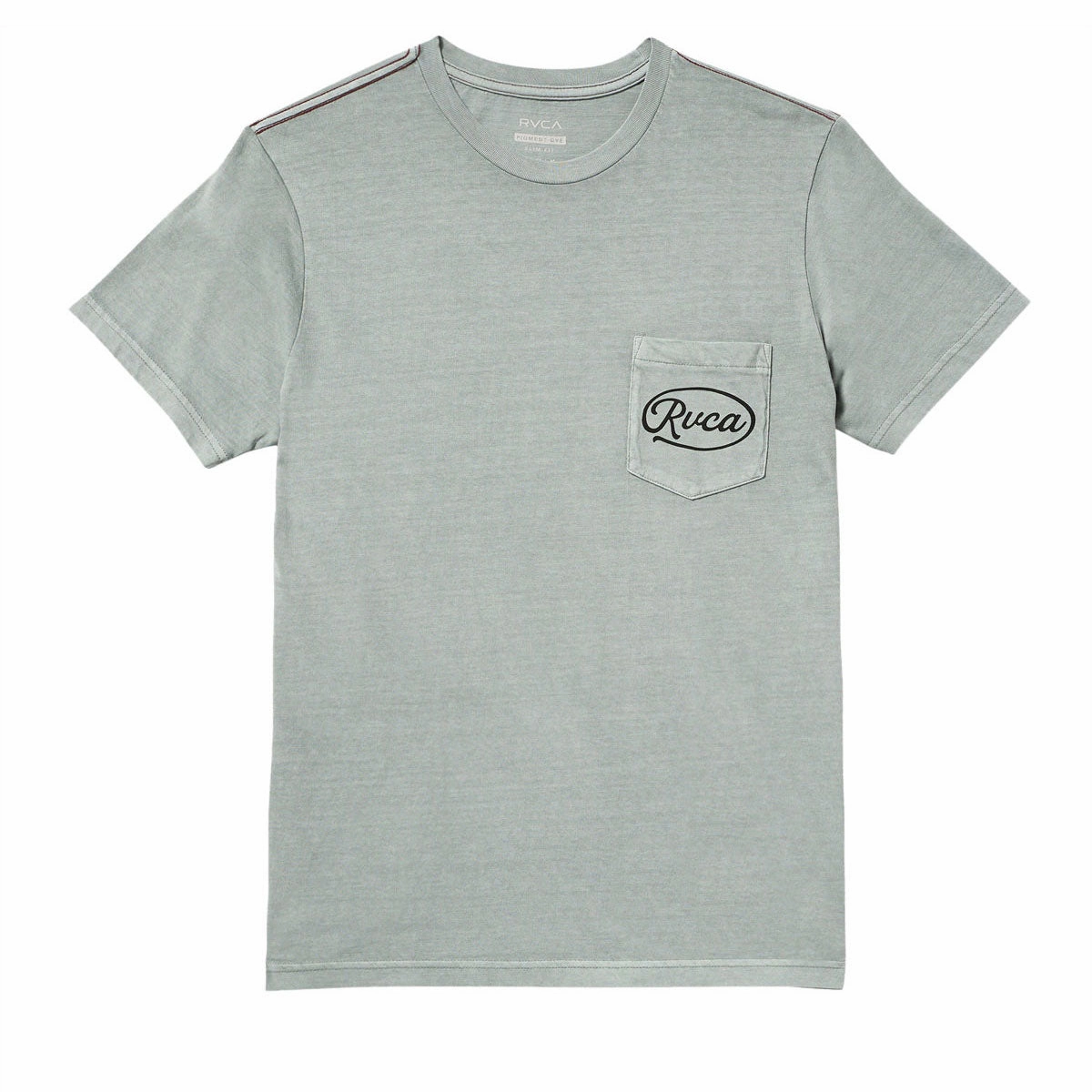 RVCA Contact Scripts Pocket T-Shirt - Monument Comfortable fit Minimalist Layer
