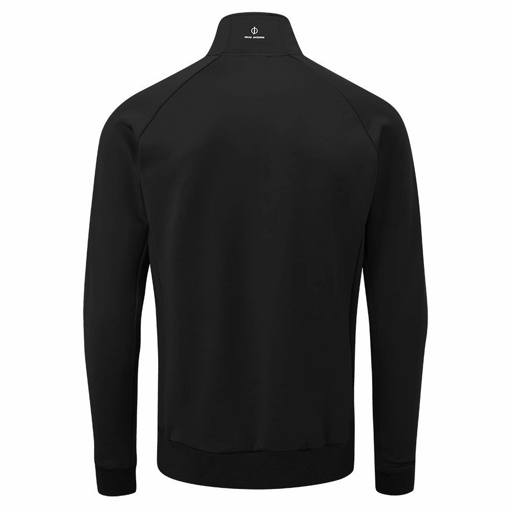 Oscar Jacobson Trent Tour 1/2 Zip Golf Sweater - Black Short Sleeve