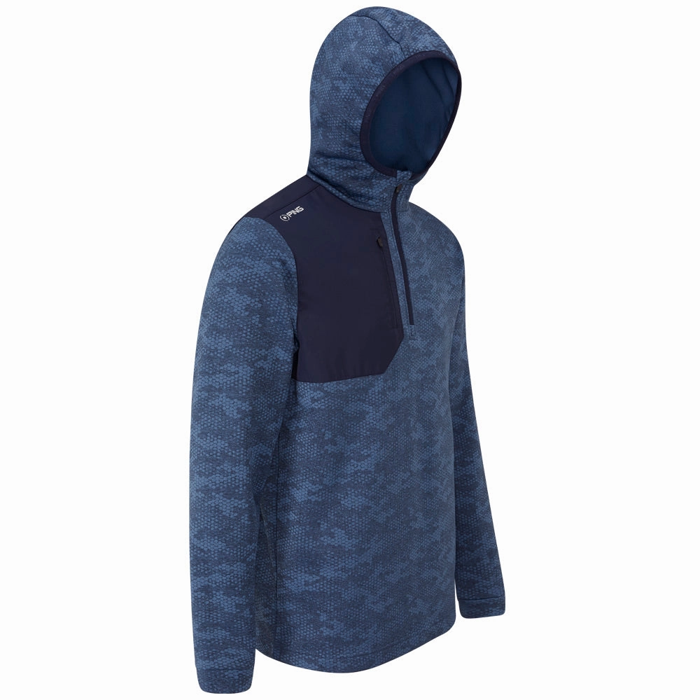 Versatile Hoodie Bow Accents Ping Nexa 1/4 Zip Pullover - Blue Fusion/Navy