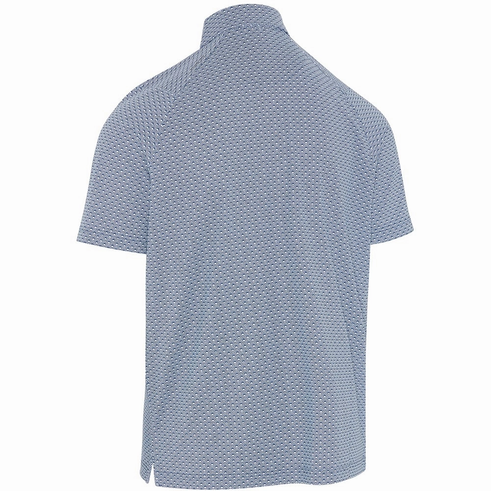 Cozy Layering Layering Comfort Wear Callaway All-Over Trademark Print Polo Shirt - Peacoat