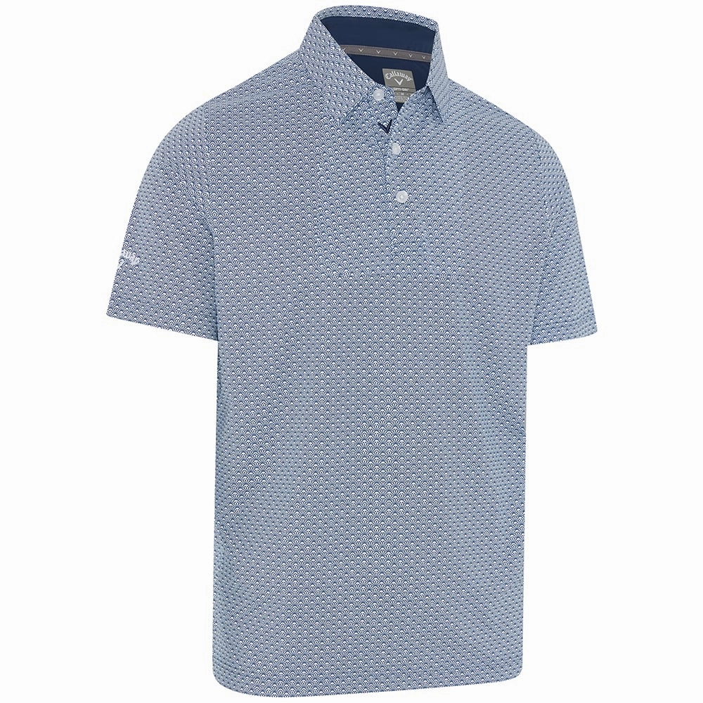 Callaway All-Over Trademark Print Polo Shirt - Peacoat Sporty and Stylish Multi Purpose Wear