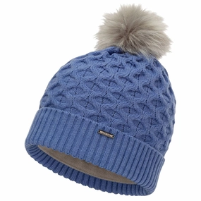 urban vibe Ping Ladies Classic Knit Beanie Hat - Blue