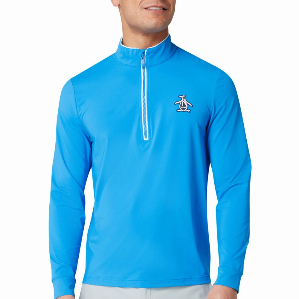 Practical Wear Cold-Weather Wear Original Penguin Long Sleeve Performance Earl Pullover - French Blue