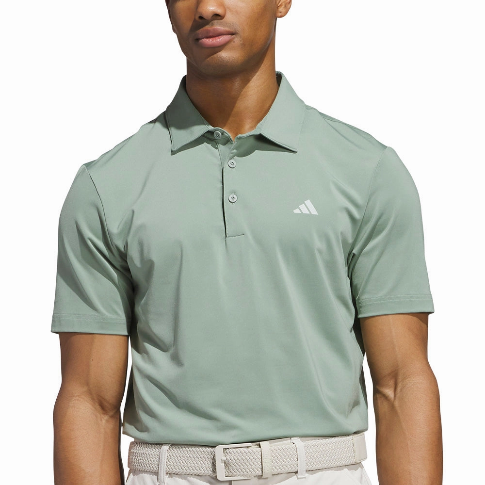 Soft Touch Durable Ribbed Hem adidas Ultimate365 Solid LC Polo Shirt - Silver Green
