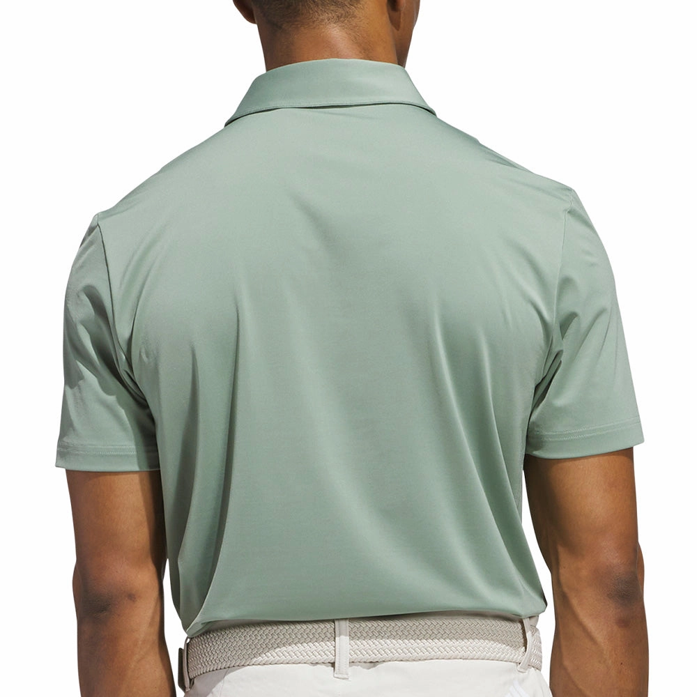 adidas Ultimate365 Solid LC Polo Shirt - Silver Green Microfiber texture
