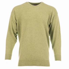 ProQuip Lambswool Water Repellent Crew Neck Golf Sweater - Kiwi Green Classic Layering Transitional Piece