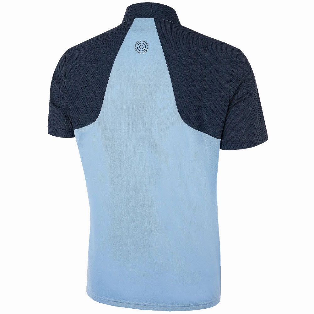 Galvin Green Massimo Ventil8  Polo Shirt - Blue Bell/Navy All-Season Comfort