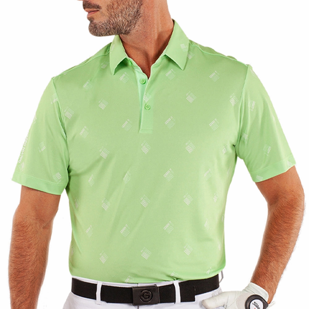 easygoing look Holiday Style Galvin Green Memo Polo Shirt - Fresh Green