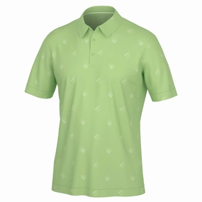 Galvin Green Memo Polo Shirt - Fresh Green Striped modernity Casual Essentials Wear