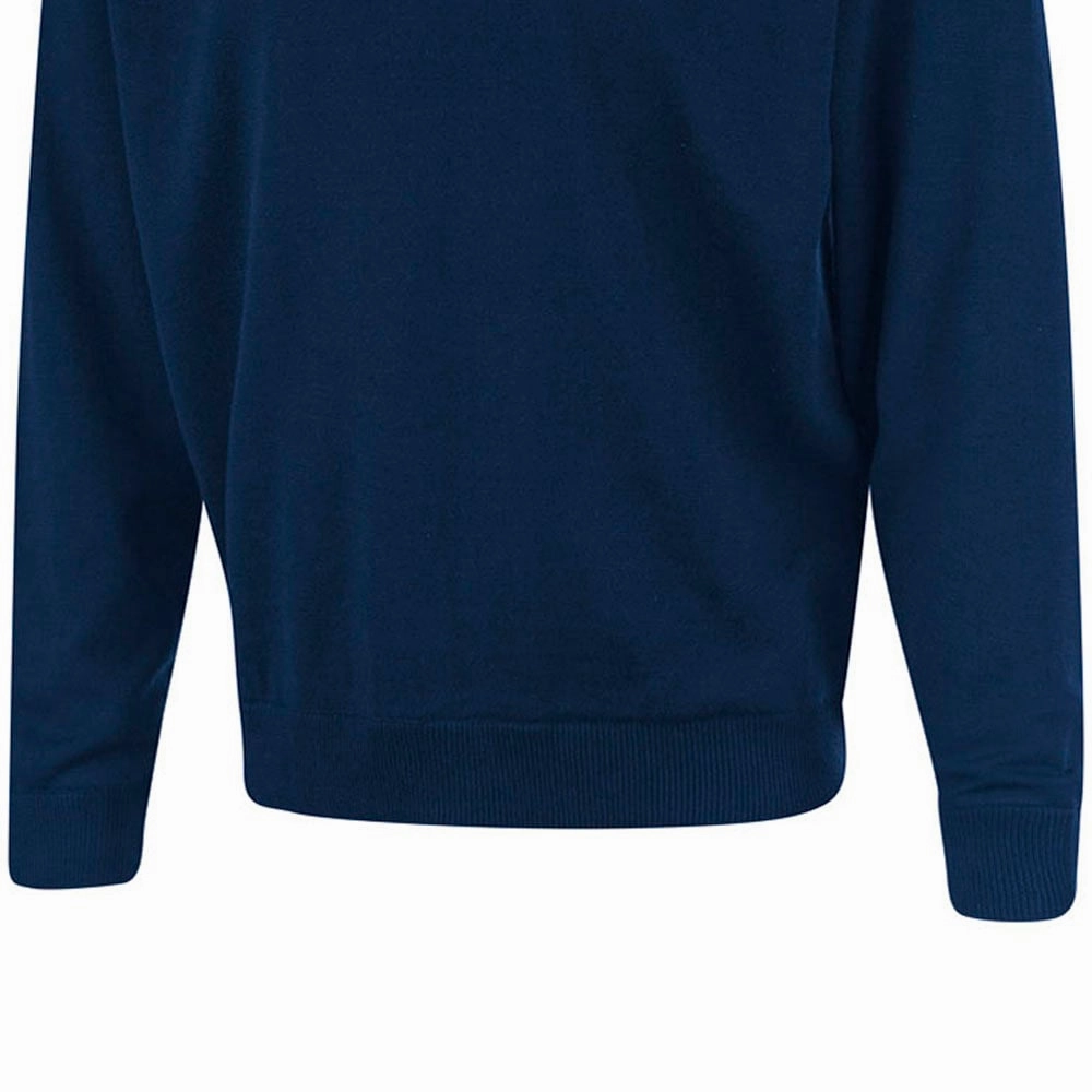 Island Green Lined Knitted Sweater With Pop Zip - Navy product embroidery artistry Casual Basics