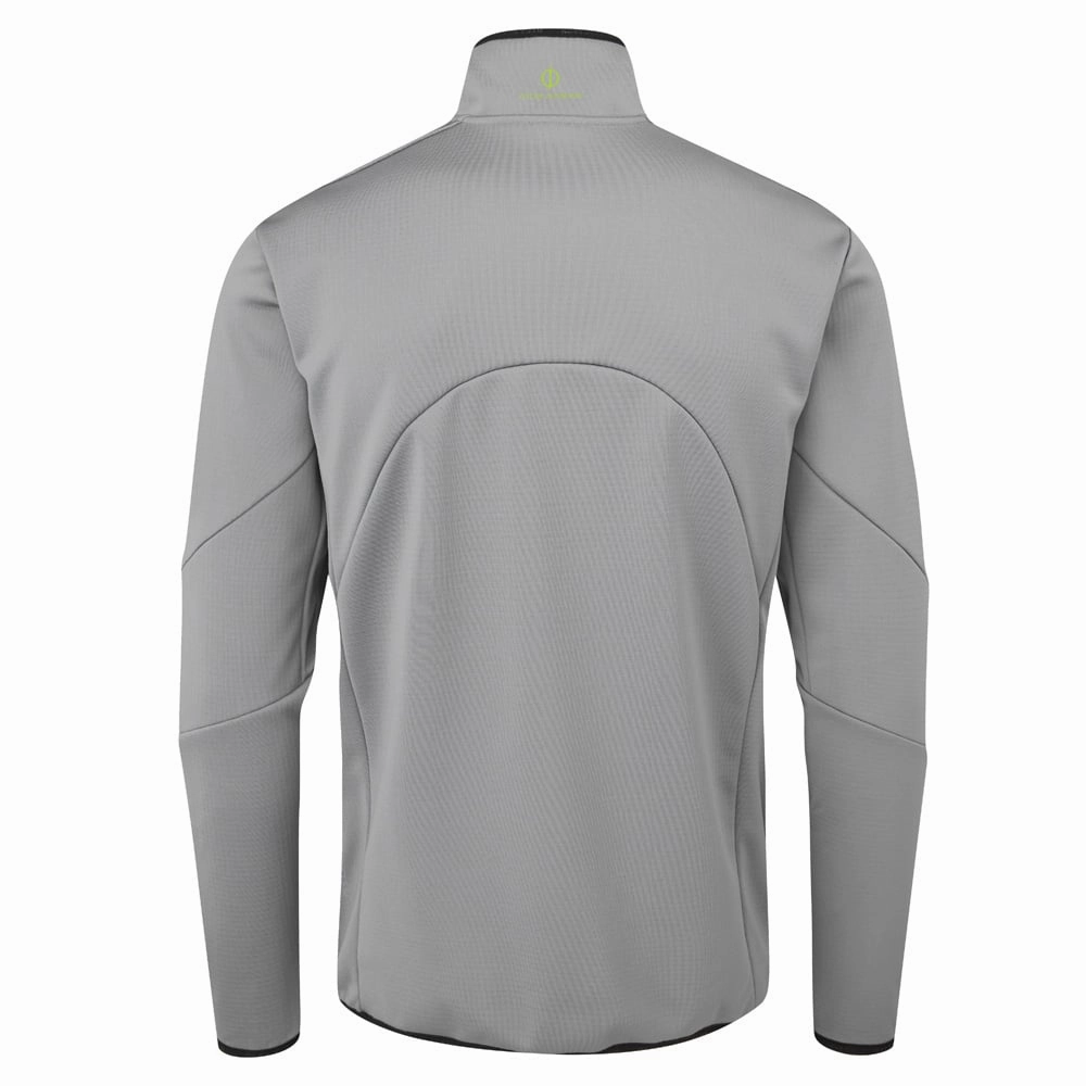 Oscar Jacobson Thorpe 1/2 Zip Fleece Pullover Top - Pewter Weekend Wear