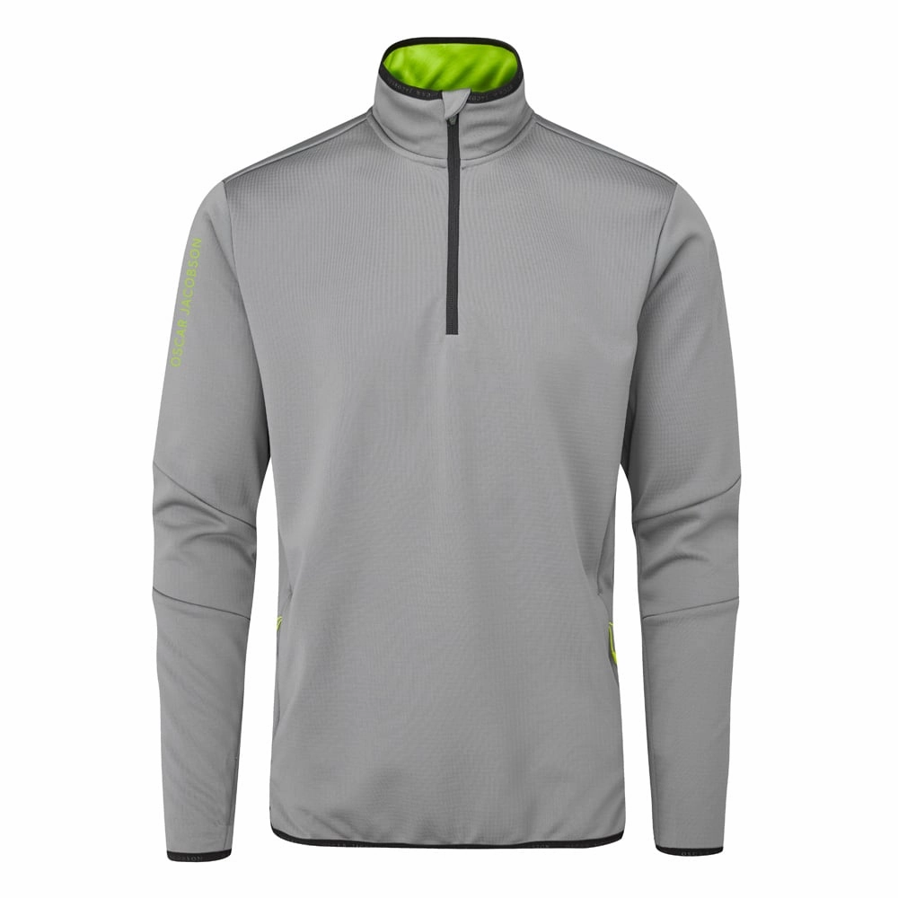 Easy Care Oscar Jacobson Thorpe 1/2 Zip Fleece Pullover Top - Pewter