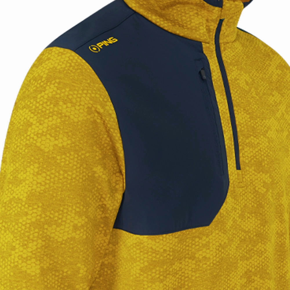 Ping Nexa 1/4 Zip Pullover - Sulphur/Navy Brunch Style product earthy warmth