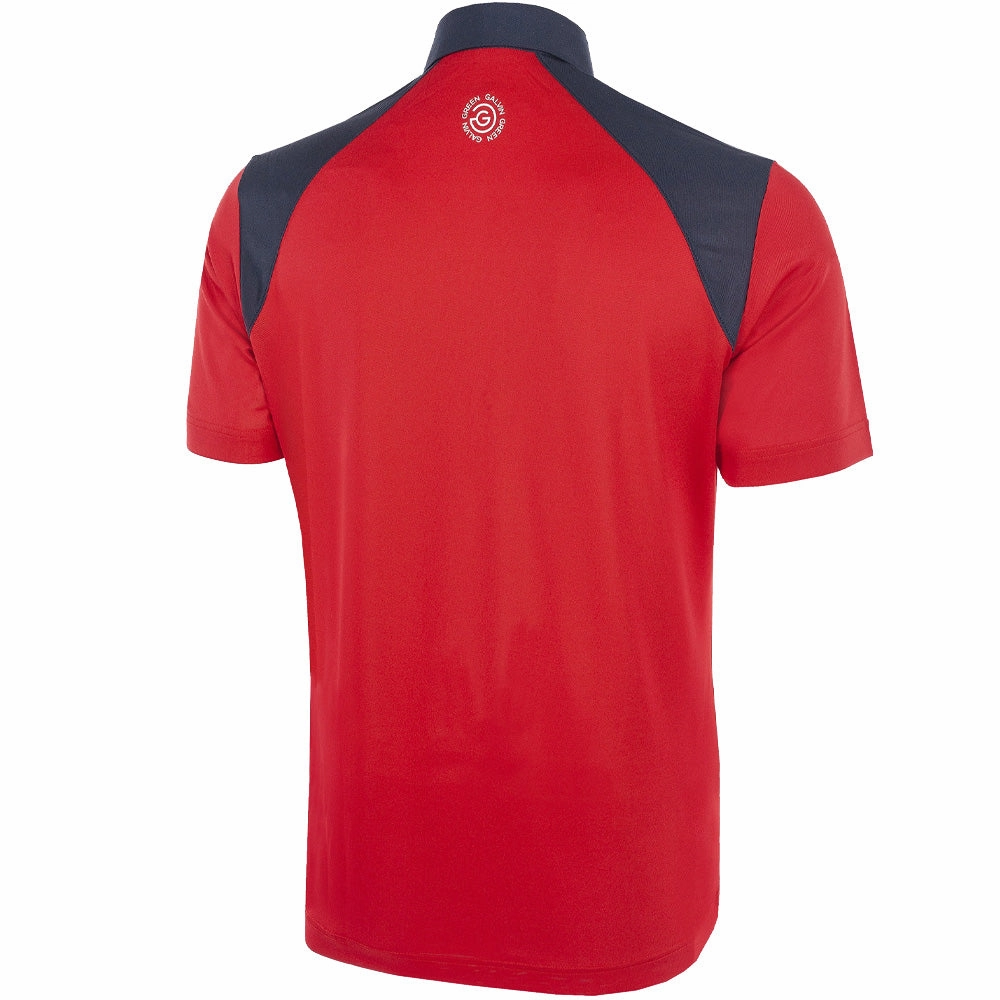 Sleek Fit Galvin Green Mapping Ventil8  Polo Shirt - Red/Navy/White