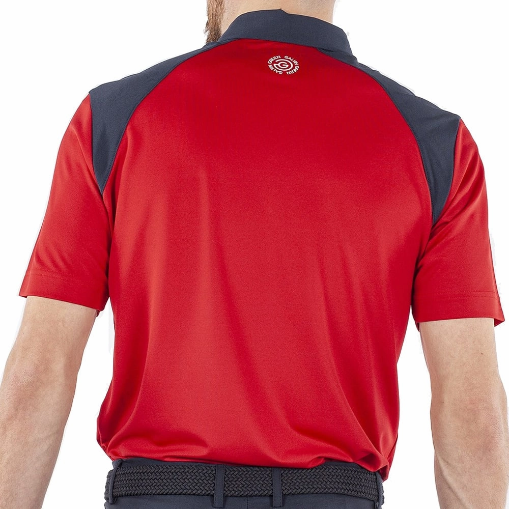 GarmentDyedTexture Galvin Green Mapping Ventil8  Polo Shirt - Red/Navy/White