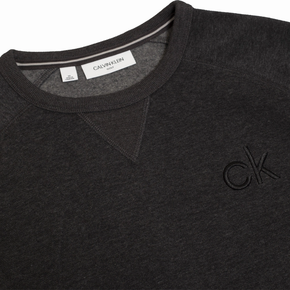 good for gym sessions ironable Calvin Klein Columbia Crew Neck Sweater - Charcoal Marl