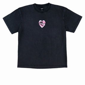 April Heart T-Shirt - Vintage Black Perfect Layering