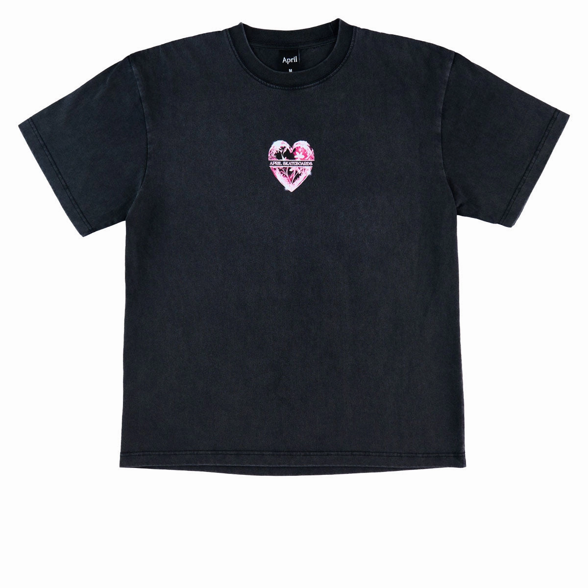 April Heart T-Shirt - Vintage Black Perfect Layering
