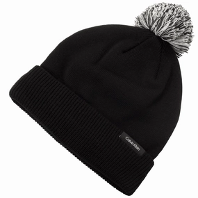 Calvin Klein Linden Bobble Beanie - Black Commuter Look Cooling Technology