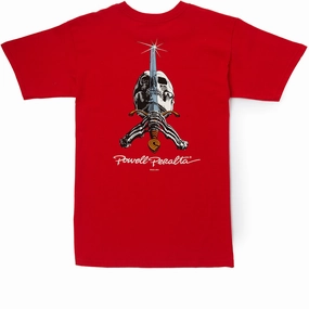 Stylish Layer Look Light Style Trend Powell-Peralta Skull And Sword T-Shirt - Red