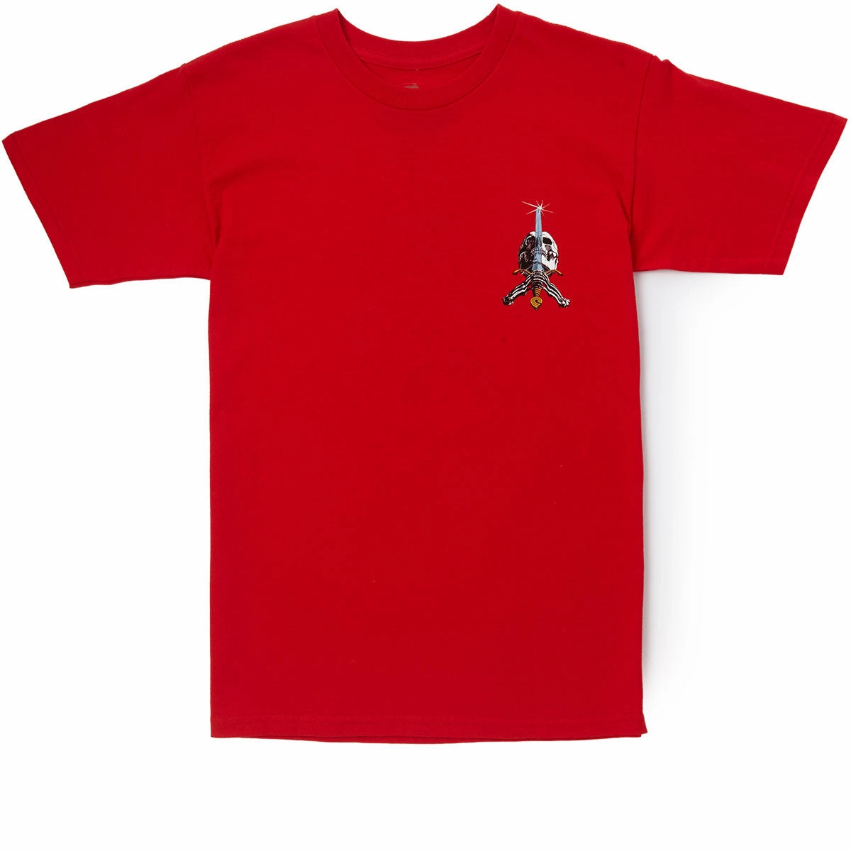FadeResistant Coating Complementary Colors Powell-Peralta Skull And Sword T-Shirt - Red