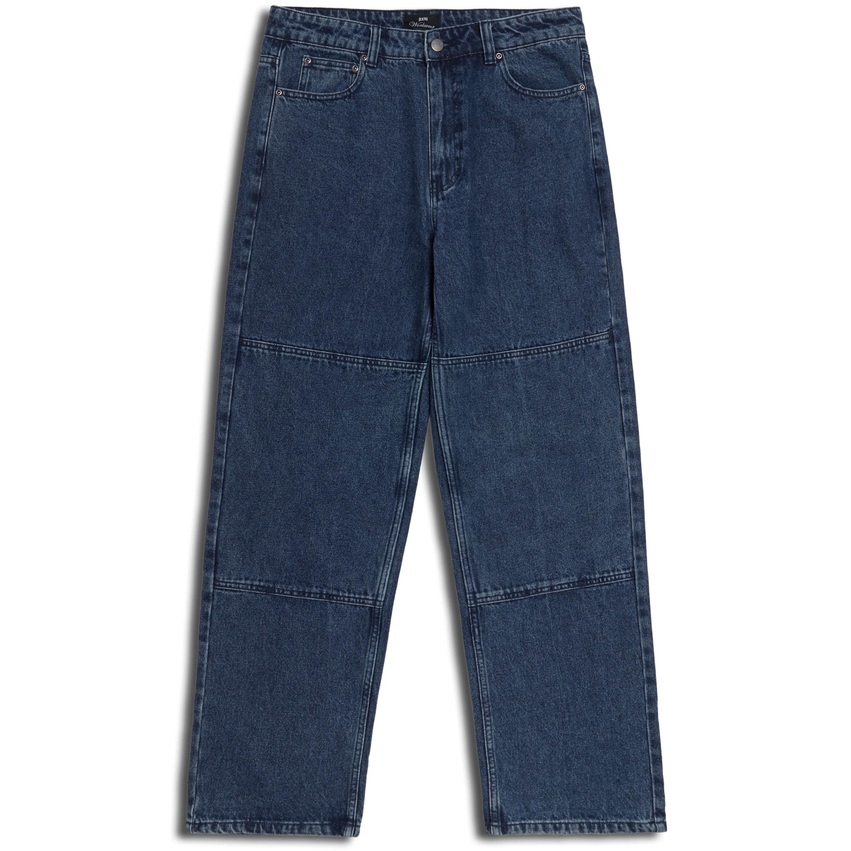No Chafe Yoga Ready CCS Double Knee Original Relaxed Denim Jeans - True Blue