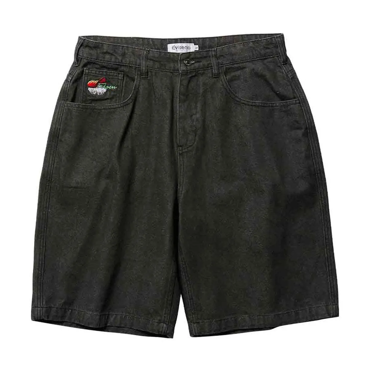 Evisen Sushi Denim Shorts - Black Dynamic Motion