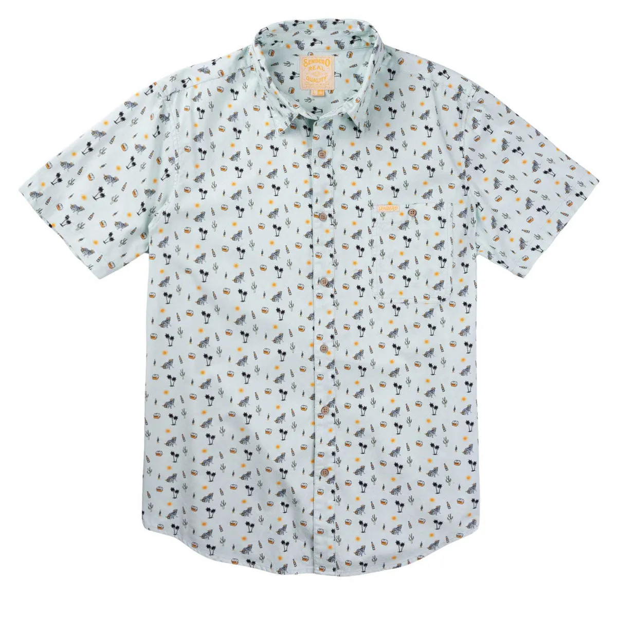 Sendero City Slicker Shirt - Blue Oasis Shimmer Effect Coastal Vibes