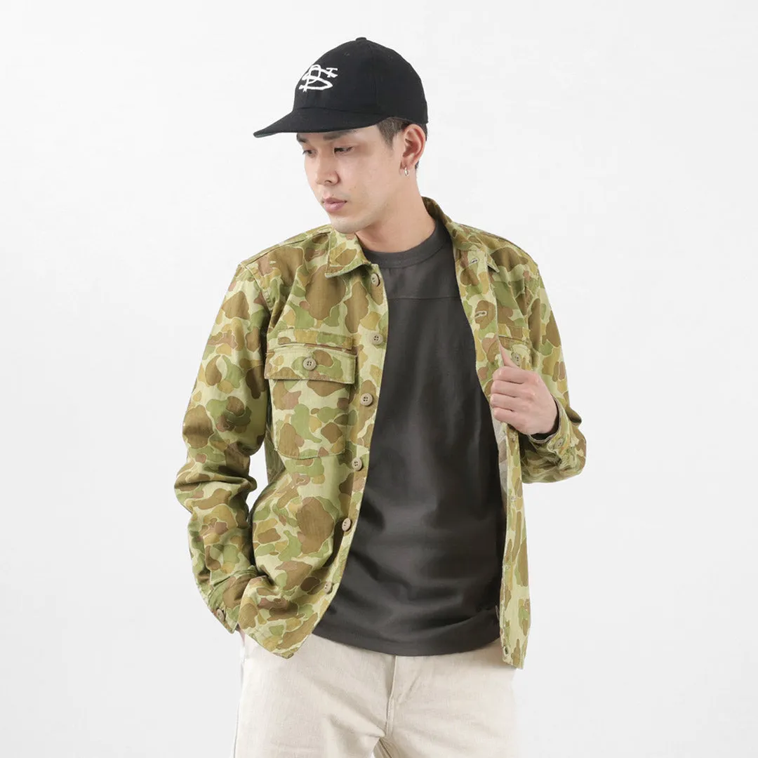 FOB FACTORY / F2362 Fatigue shirt jacket camo DoubleLayered Collar