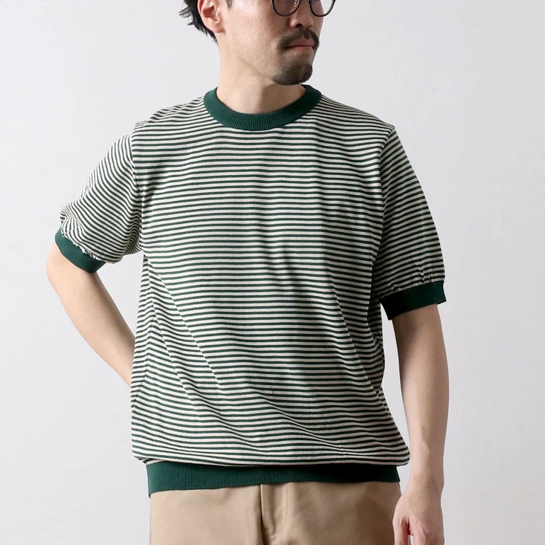 Comfort Design Simple and Chic RINASCENTE / Hybrid Striped Knit T-Shirt