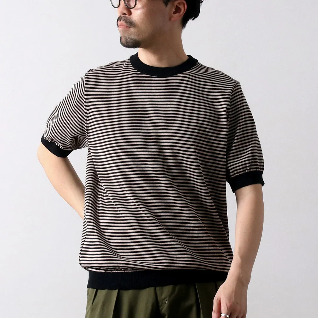 RINASCENTE / Hybrid Striped Knit T-Shirt Casual Fashion