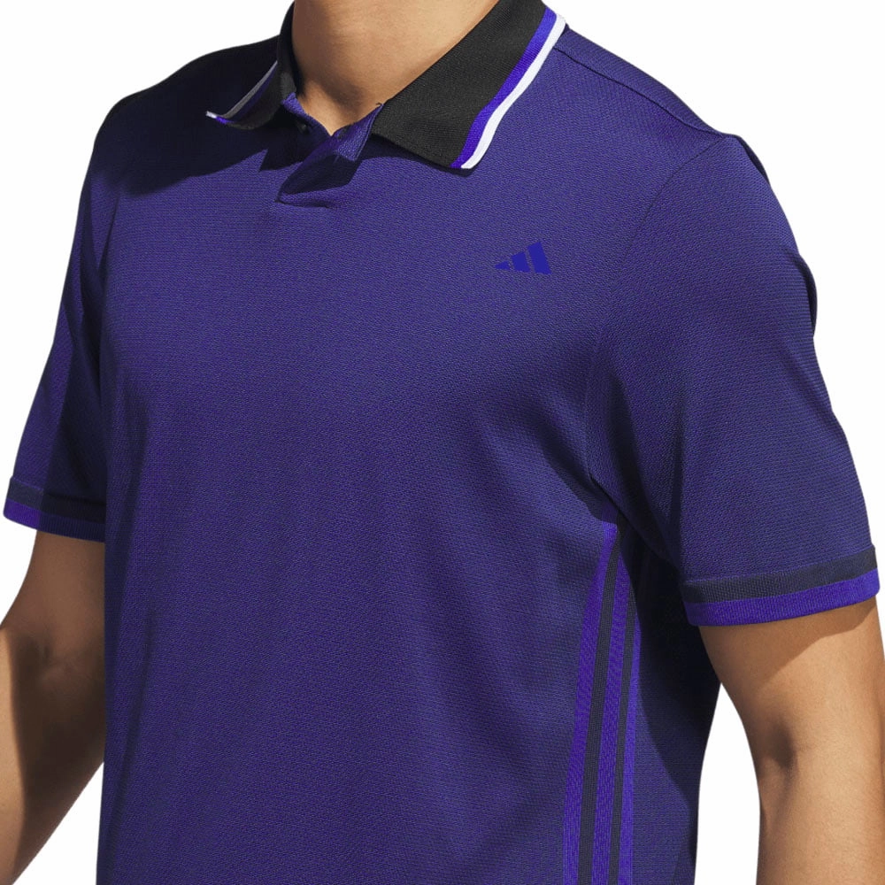 adidas Primeknit Polo Shirt - Black/Lucid Blue Comfortable Fit Wear