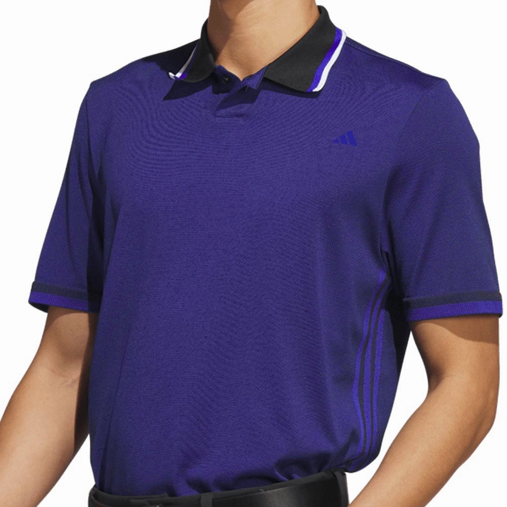 Movie Night Beach Outfit adidas Primeknit Polo Shirt - Black/Lucid Blue