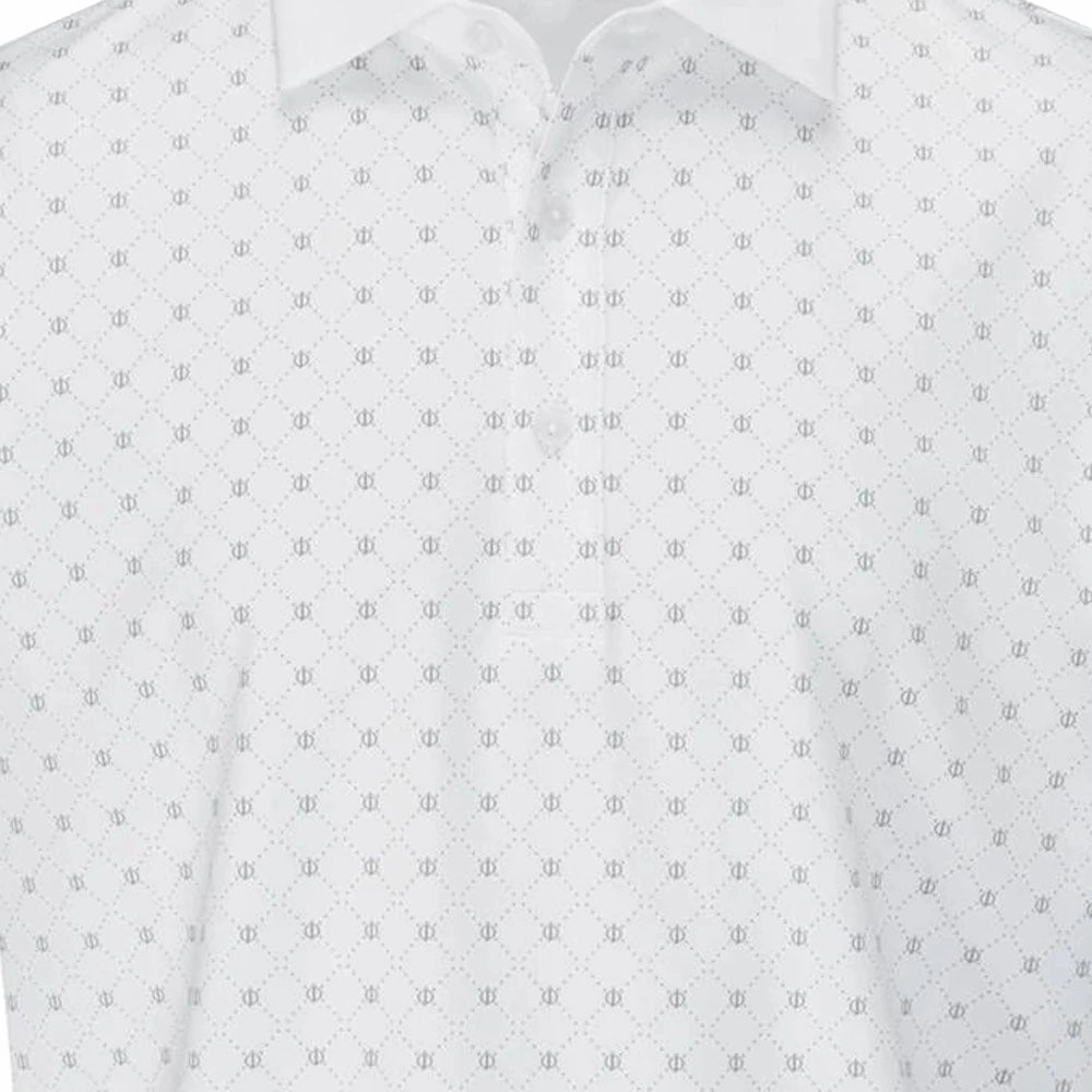 WrinkleResistant Oscar Jacobson Barton Polo Shirt - White/Pewter