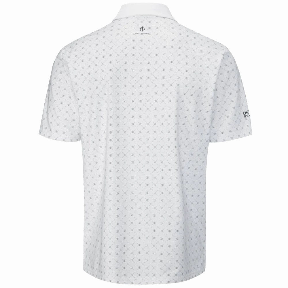 Oscar Jacobson Barton Polo Shirt - White/Pewter Modern Layering Fashionable